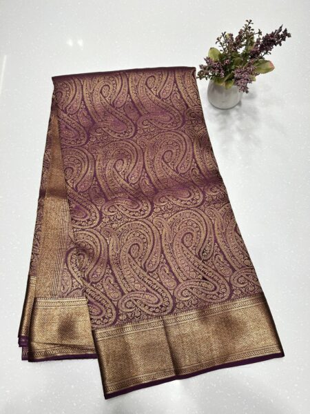 Purple Banarasi Crepe saree Rajgharanaa collection
