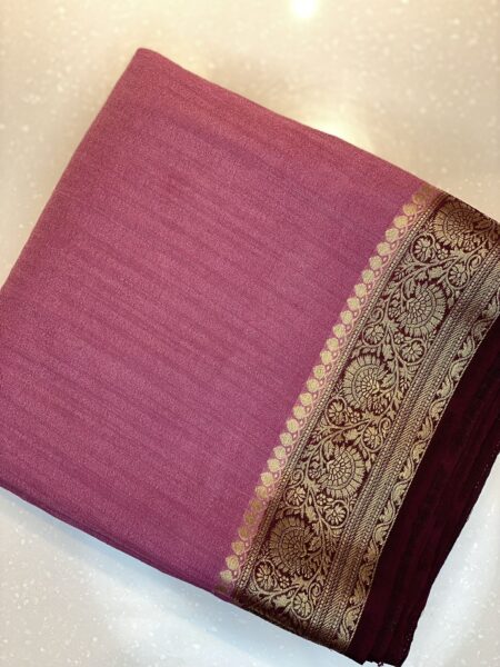 Pink Georgette Banarasi saree