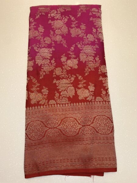 Red & Pink Georgette Banarasi Saree