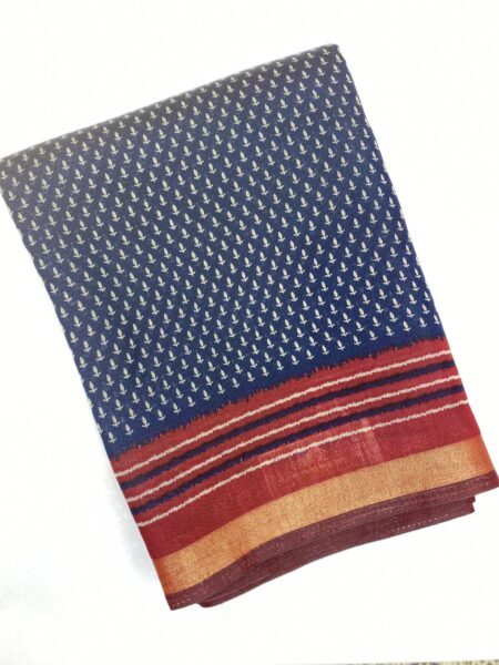 Blue Cotton Silk saree