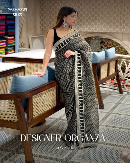 Black Designer inpired Organza saree